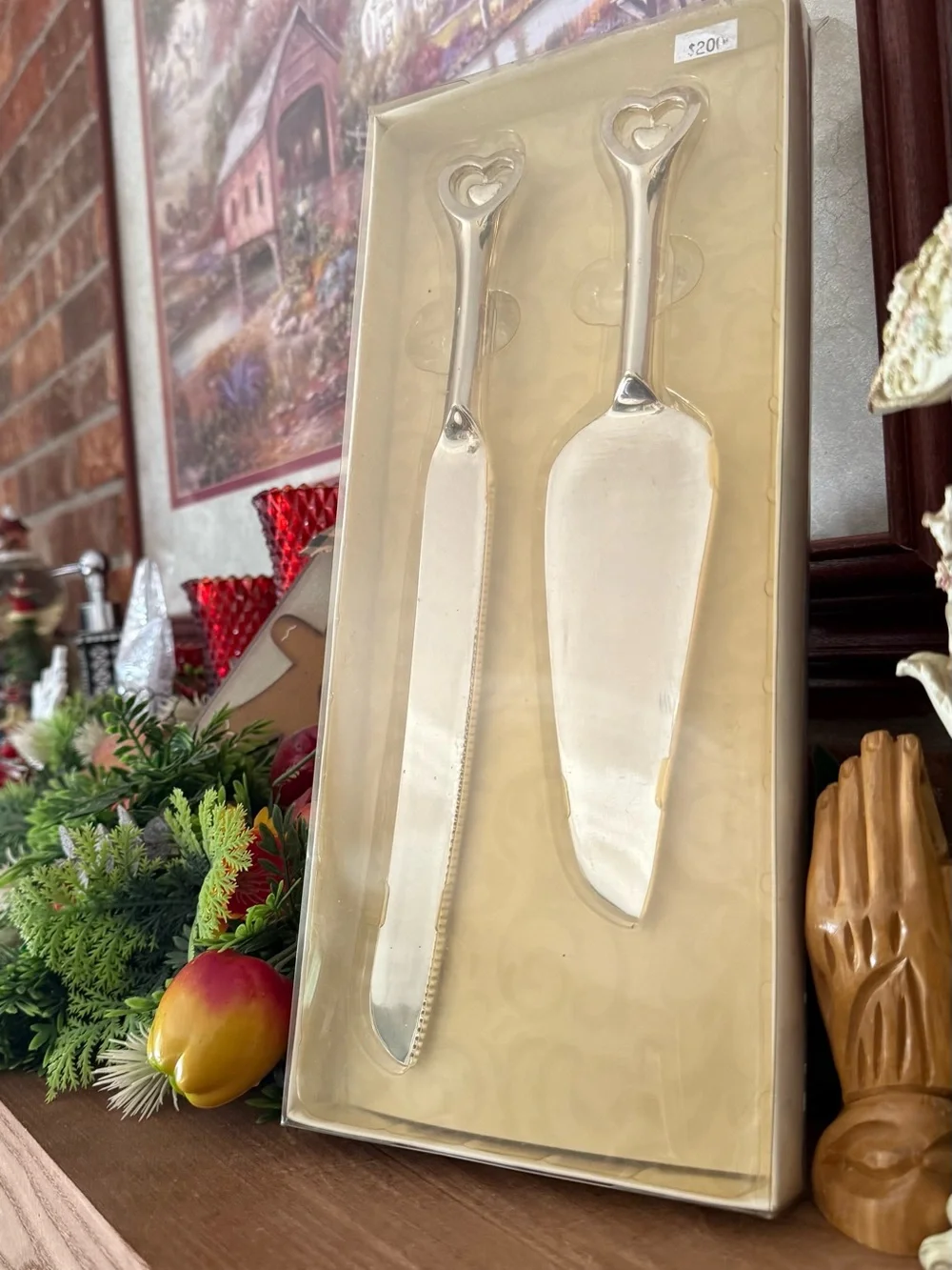 Lillian & Rose Silver Heart Cake Knife & Server Set NWT – New – $200